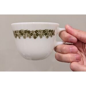 Pyrex Green Floral Tea Cup Mug